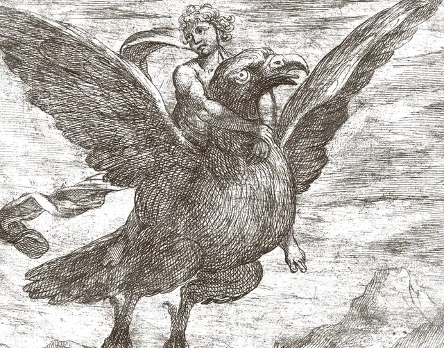 L'aigle de Zeus emporte Ganymède vers l'Olympe
